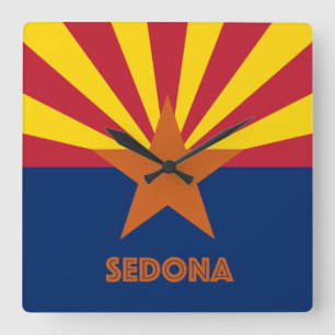 Sedona Flag Square Wall Clock