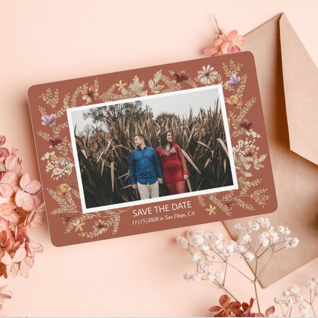 Sedona Garden Flat Save The Date Card (Creator Uploaded)