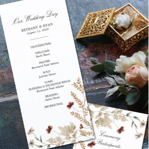 Sedona Garden Wedding Day Program Programme