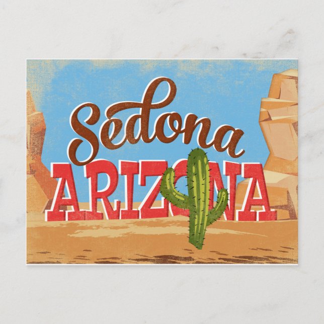 Sedona Postcard Arizona Vintage Travel (Front)