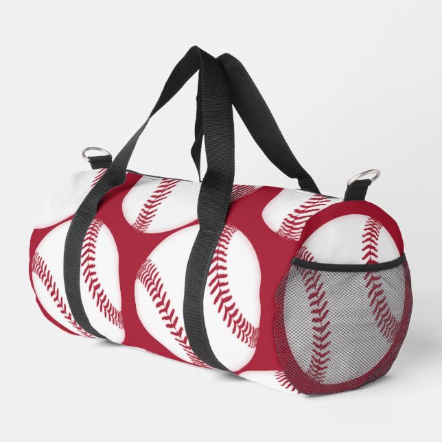 Sedona Red Baseball Pattern Screwball Graphics Duffle Bag (Right Corner)