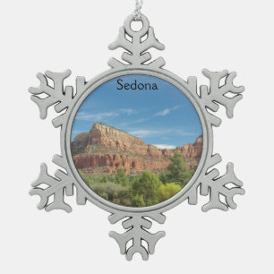 Sedona Red rocks Snowflake Pewter Christmas Ornament