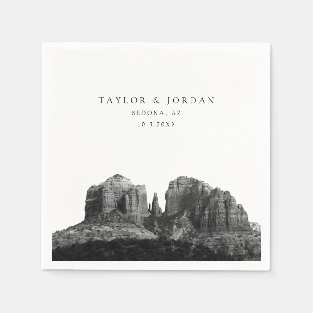 Sedona Wedding Custom Photo Cocktail Napkins (Front)