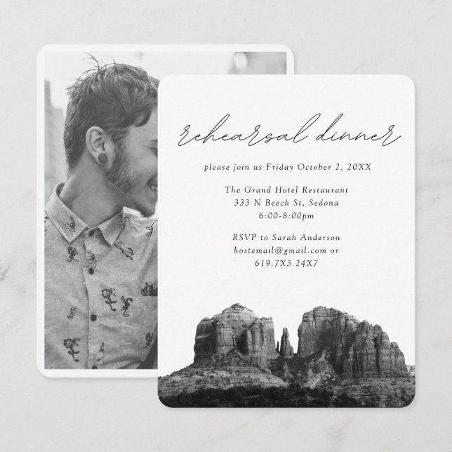 Sedona Wedding Elegant Rehearsal Dinner Enclosure Card (Front/Back)