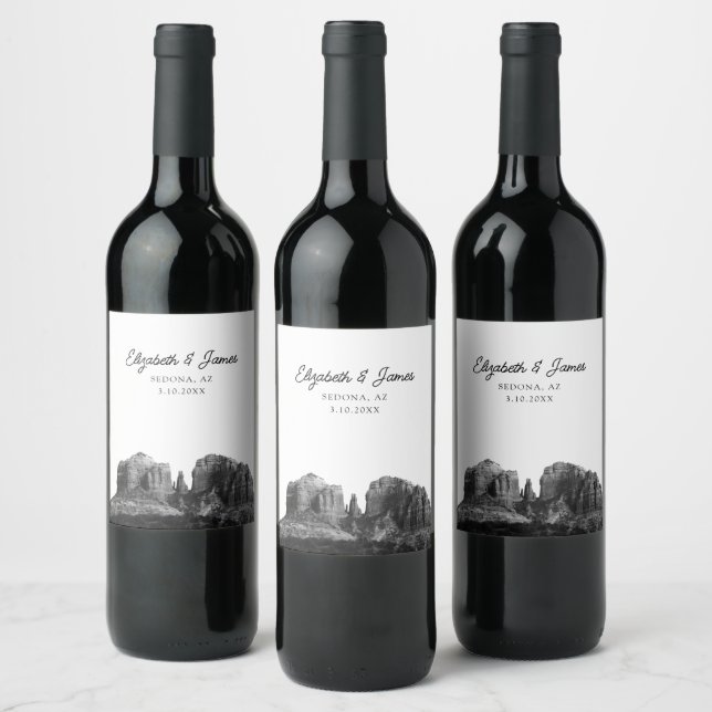 Sedona Wedding Favour Arizona Personalised Wine Label (Bottles)