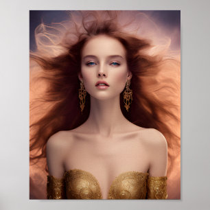 Seductive Allure: The Enchanting Blue Gaze Poster