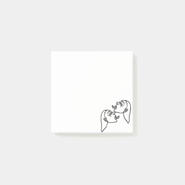 Seductive Girls White Outline Post-it Notes (Front)