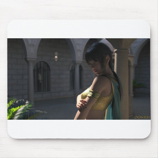 Seductive Kim Sue looks over her shoulder Mouse Mat (Front)