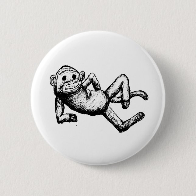 seductive sockmonkey 6 cm round badge (Front)