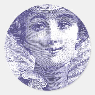 Seductive Victorian Diva - French Fashion Plate Classic Round Sticker