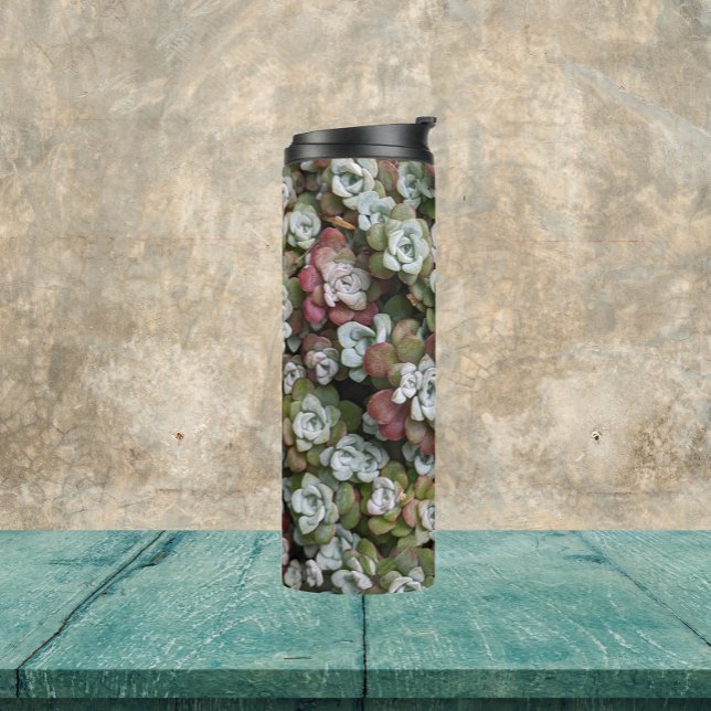Sedum Spathulifolium Succulents Floral Thermal Tumbler (In Situ)