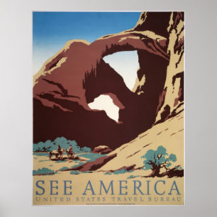 See America 1938 Vintage Travel Poster