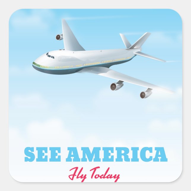 See America - Fly today! Square Sticker (Front)