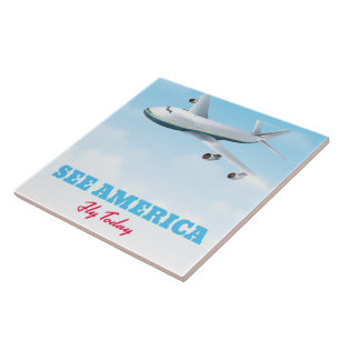 See America - Fly today! Tile