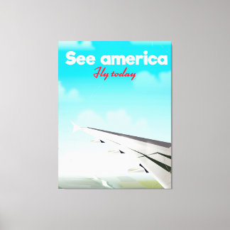 See America "fly today" vintage vacation print. Canvas Print