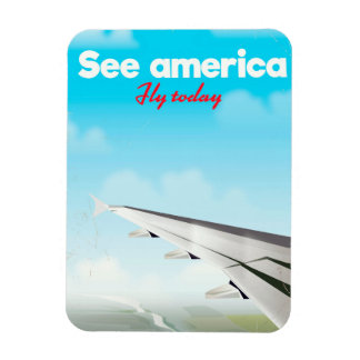 See America "fly today" vintage vacation print. Magnet