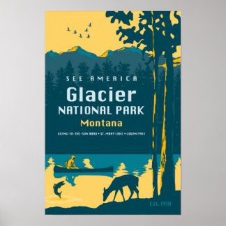 See America - Glacier National Park Travel Poster