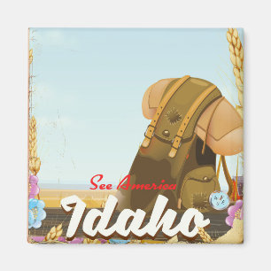 See America - Idaho Backpacking travel poster Magnet