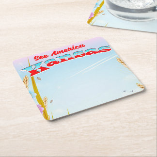 See America! - Kansas Square Paper Coaster