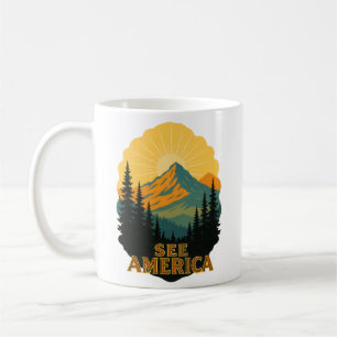 See America National Park Poster Style Coffee Mug