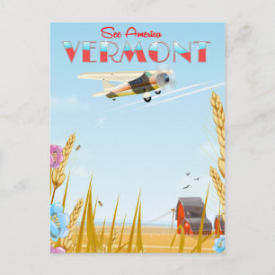 "see America" Vermont Rural travel poster Postcard