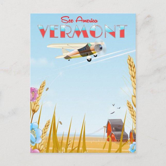 "see America" Vermont Rural travel poster Postcard (Front)