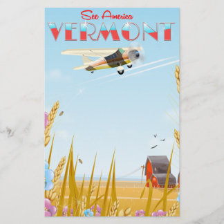 "see America" Vermont Rural travel poster Stationery