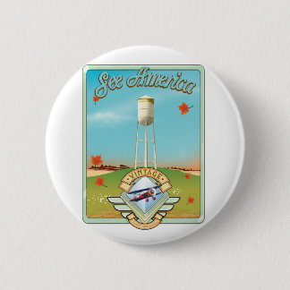 See America Vintage 50's style flight poster 6 Cm Round Badge
