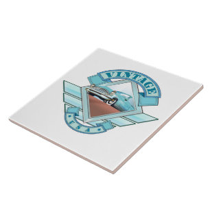 See America Vintage 50's style flight poster Tile