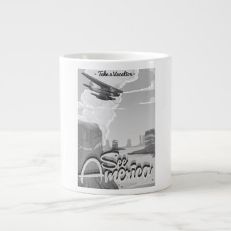 See America Vintage Cartoon Large Coffee Mug
