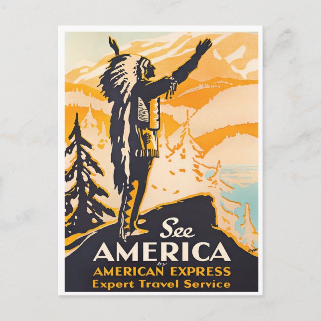 See America vintage travel postcard (Front)