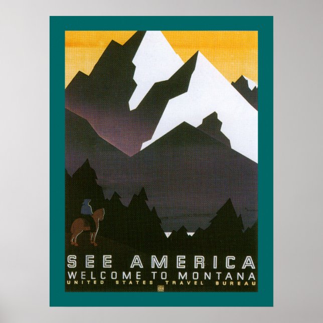 See America Welcome to Montana (border) Poster (Front)