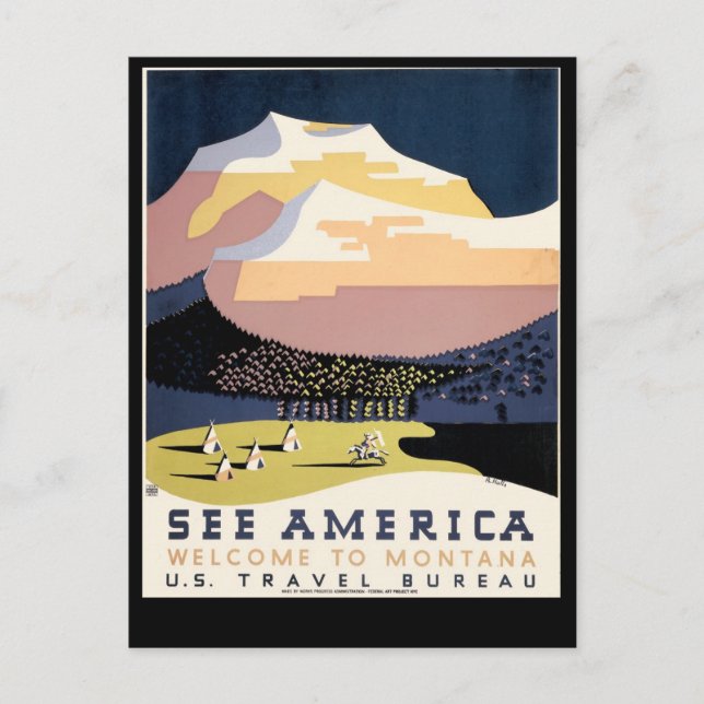 See America ~ Welcome to Montana Postcard (Front)