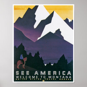 See America ~ Welcome to Montana Poster