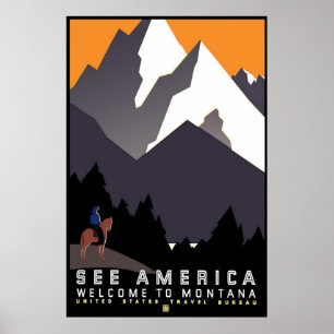 See America Welcome To Montana Poster