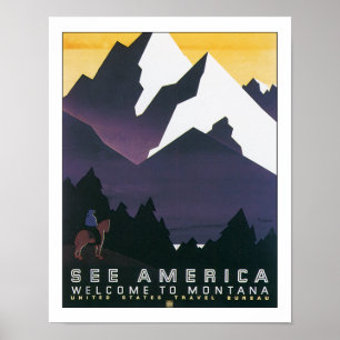 See America - Welcome to Montana Poster