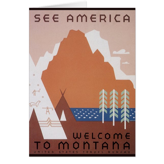 See America Welcome to Montana, Vintage Travel (Front)
