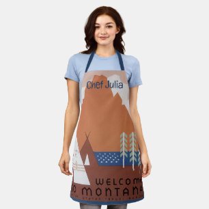 See America Welcome to Montana, Vintage Travel Apron