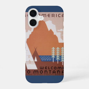 See America Welcome to Montana, Vintage Travel iPhone 16 Case