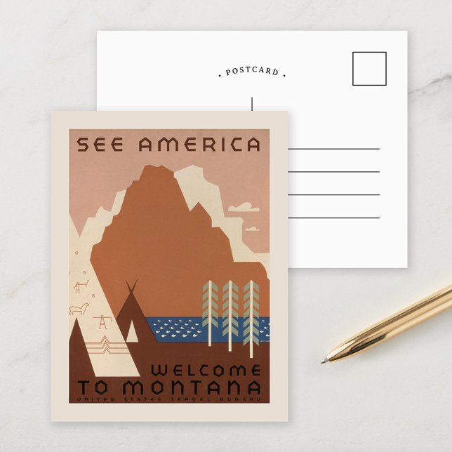 See America Welcome to Montana | Vintage Travel Postcard (Creator Uploaded)