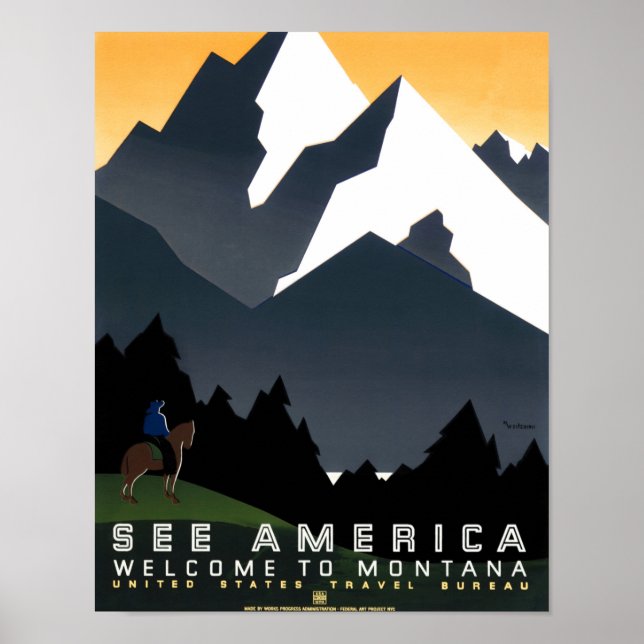 See America - Welcome to Montana - WPA Poster (Front)