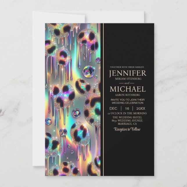 SEE BACK All-In-One Exotic Posh Wedding Invitation (Front)