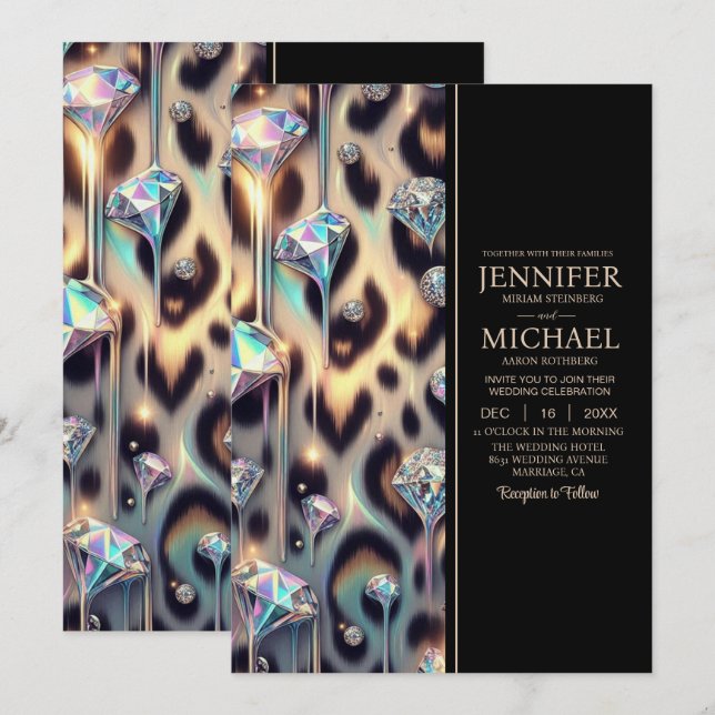 SEE BACK All-In-One Exotic Posh Wedding Invitation (Front/Back)