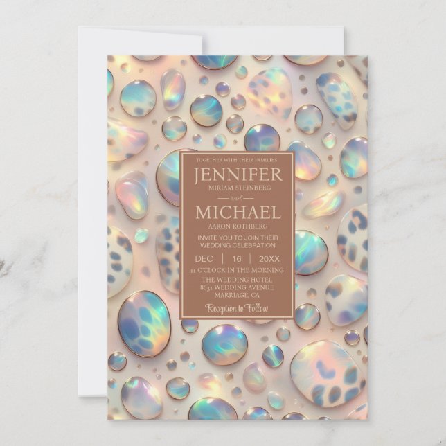 SEE BACK All-In-One Exotic Posh Wedding Invitation (Front)