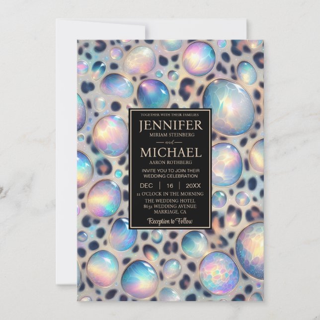 SEE BACK All-In-One Exotic Posh Wedding Invitation (Front)