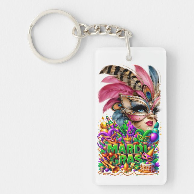SEE BACK - Mardi Gras Key Ring (Front)