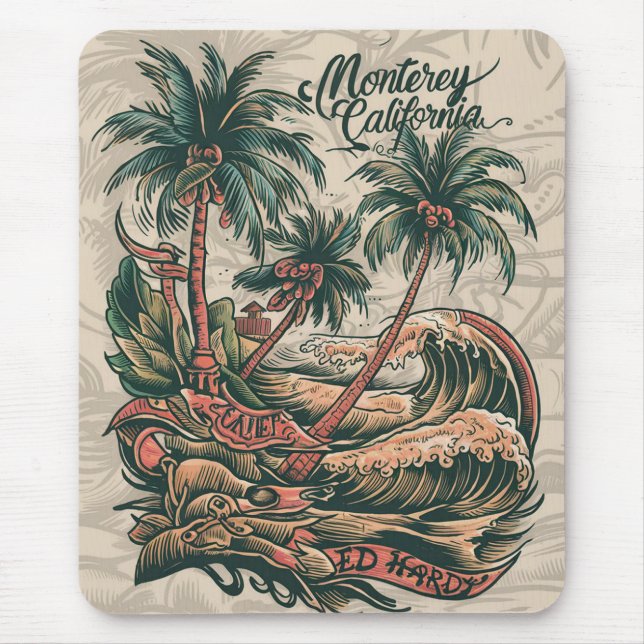 see beach and ship mouse mat (Front)