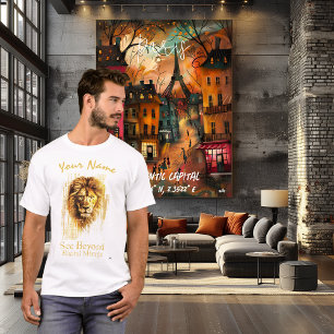 See Beyond - Digital Mirage Cyberpunk Lion Art T-Shirt