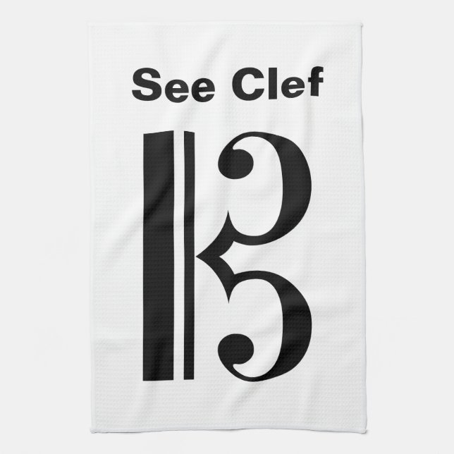 See Clef Tea Towel (Vertical)
