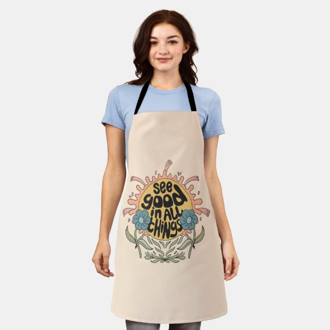 See Good in all Things Hippie Graphic Apron (Worn)